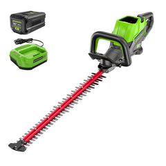 Greenworks front view of 26-inch trimmer showing overall design and power