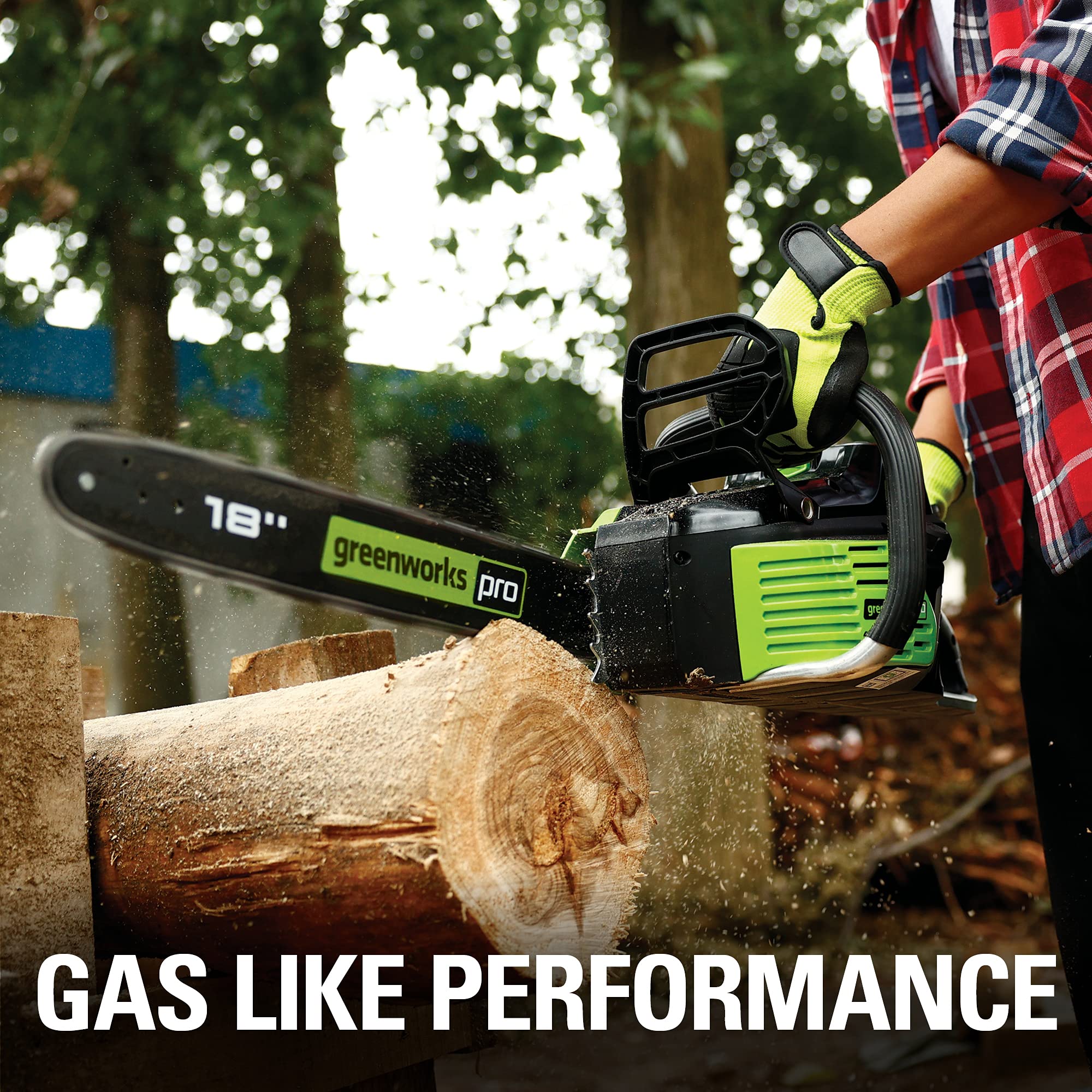 Greenworks automatic oiler detail showing consistent lubrication benefit