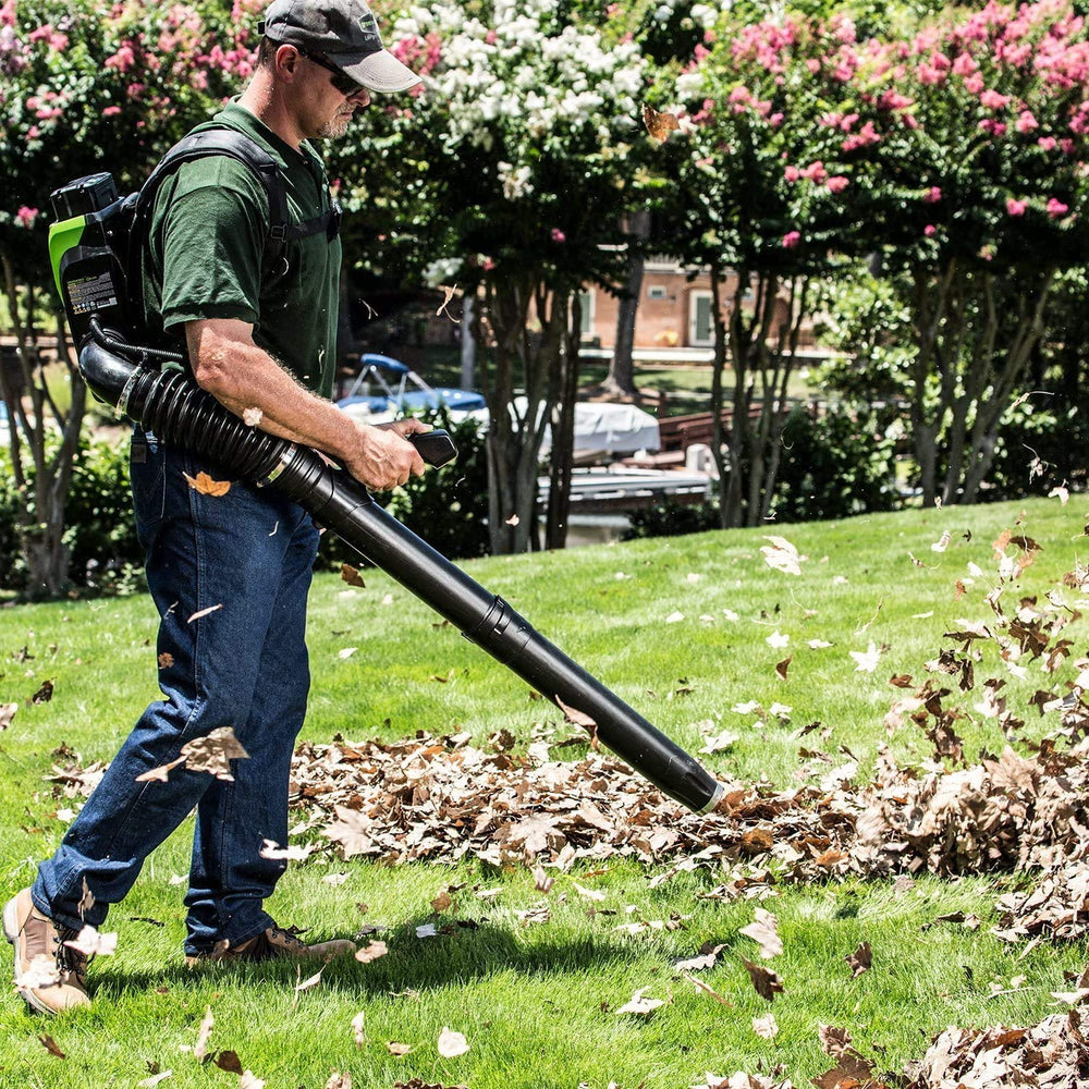 Greenworks harness and backpad for comfort and even weight distribution benefit