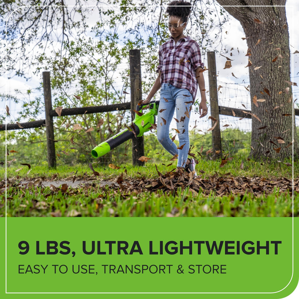 Greenworks two 4.0Ah batteries and dual rapid charger for fast recharge benefit