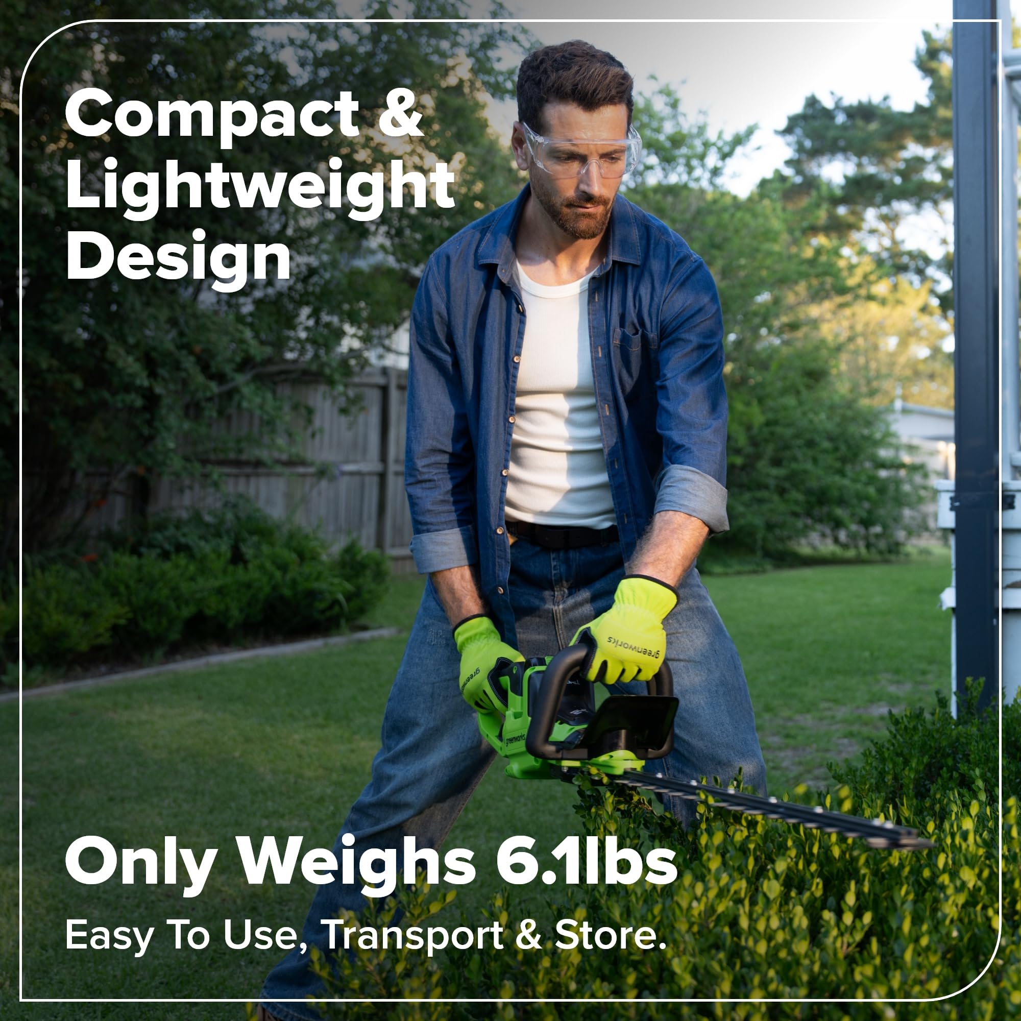Greenworks 2.0Ah battery and charger included for ready-to-use cordless performance