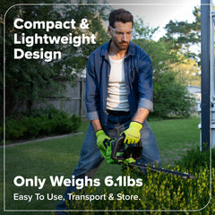 Greenworks 2.0Ah battery and charger included for ready-to-use cordless performance