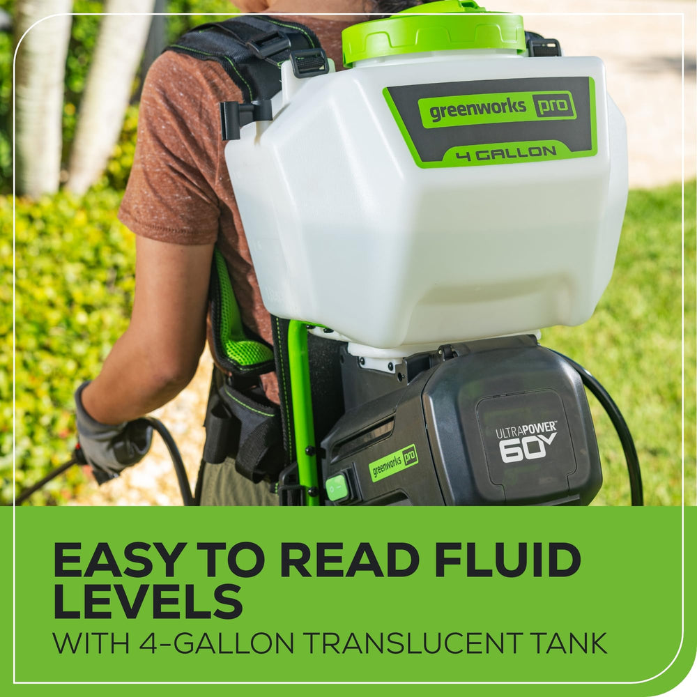Greenworks 60V battery and charger included to provide fade-free power