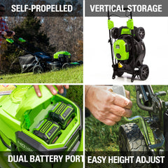 Greenworks 5.0Ah battery and charger included for ready runtime