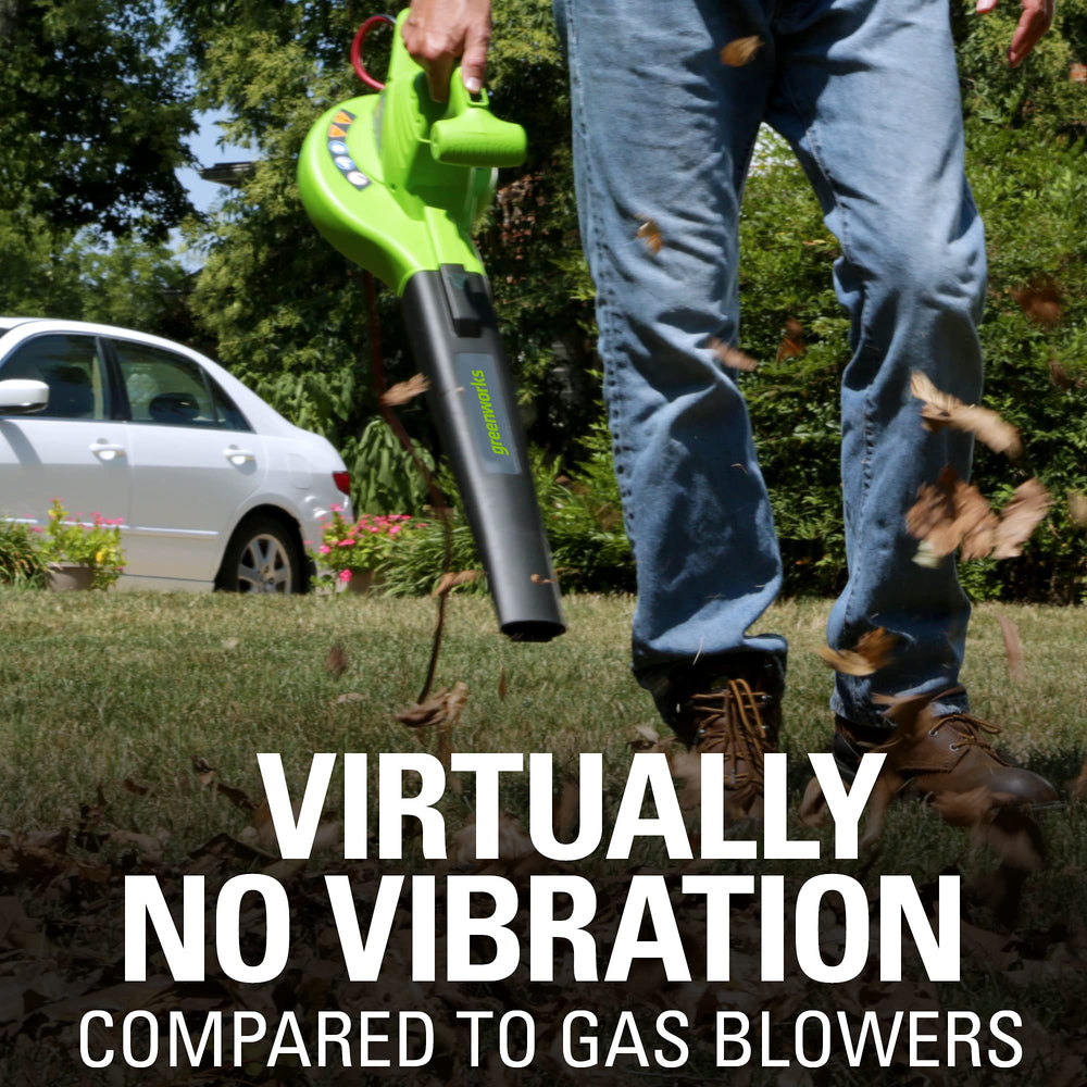 Greenworks blower handle and controls with cord lock for safer operation