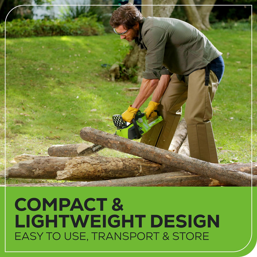 Greenworks brushless motor area close-up highlighting efficient torque and durability