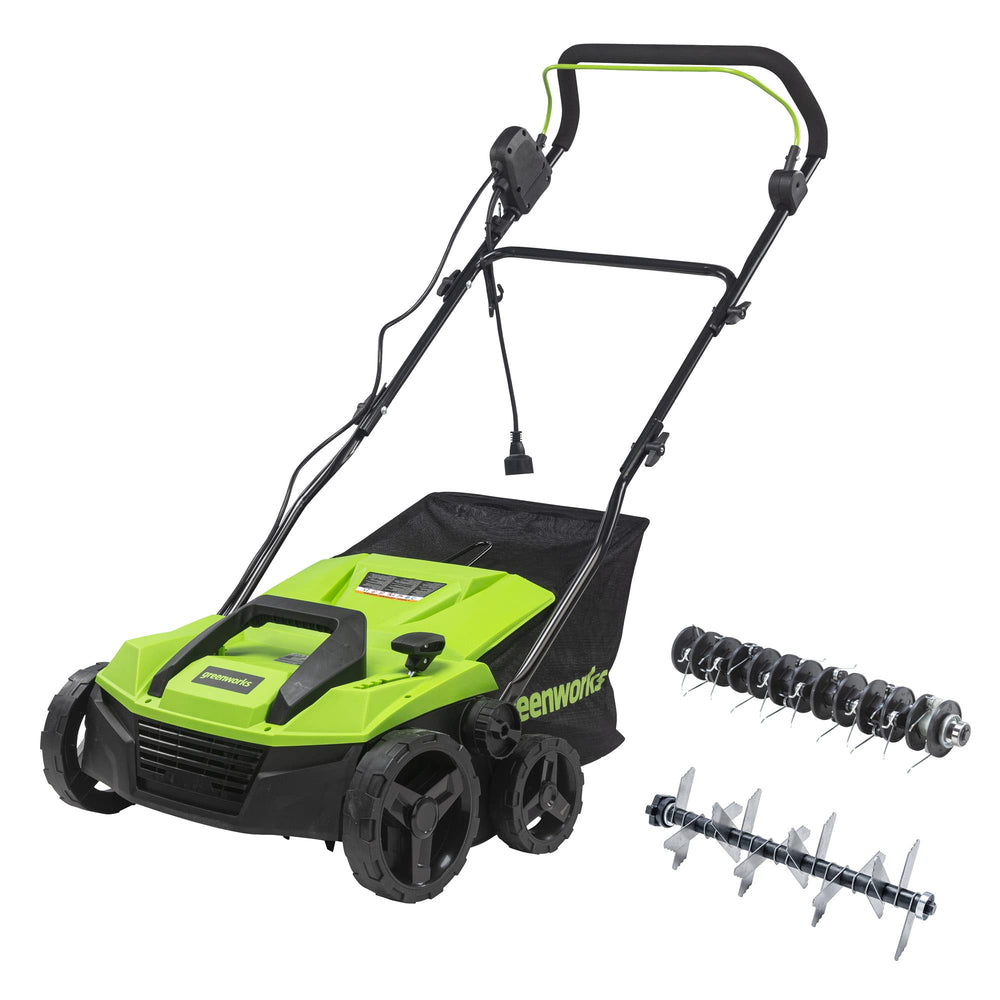 Greenworks front view showing product packaging and clear features for easy selection