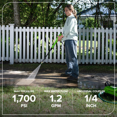 Greenworks 35-foot power cord with GFCI showing electrical safety benefit