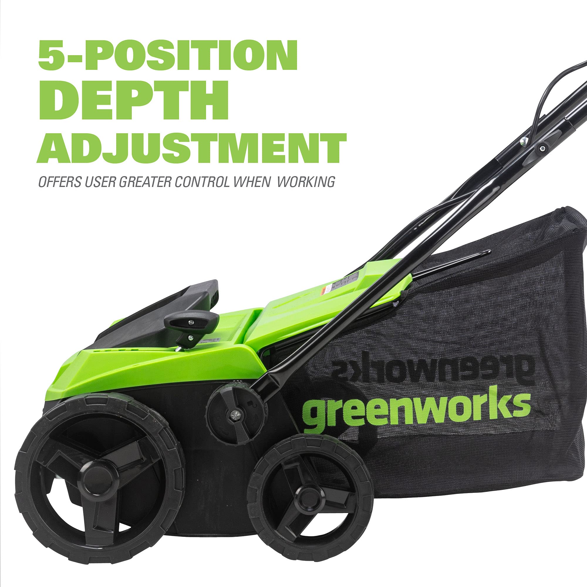 Greenworks detail of quick-release attachment for fast tool configuration