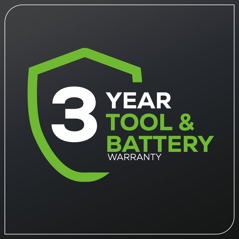 Greenworks side profile with folded handle illustrating compact storage benefit