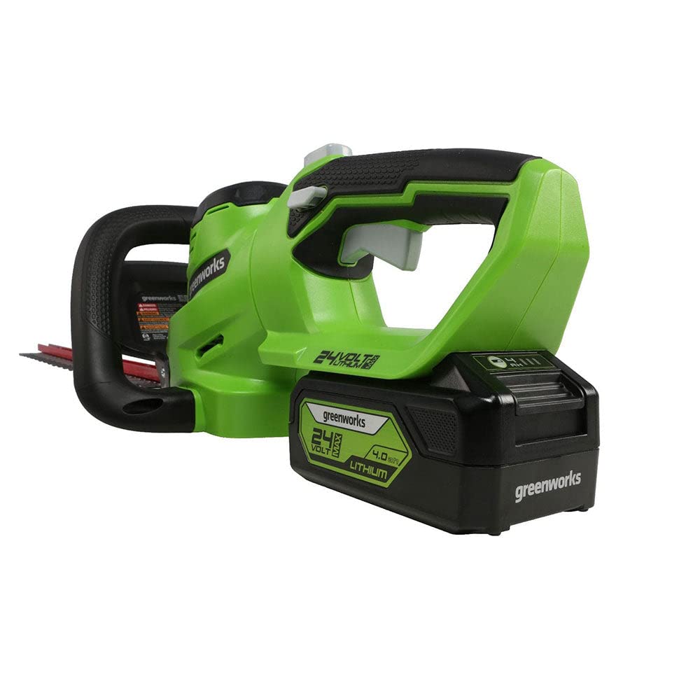 Greenworks size comparison next to common tools to show compact portability