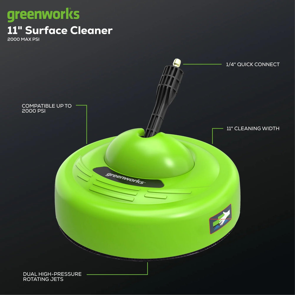 Greenworks underside with rotor arms showing even surface contact benefit