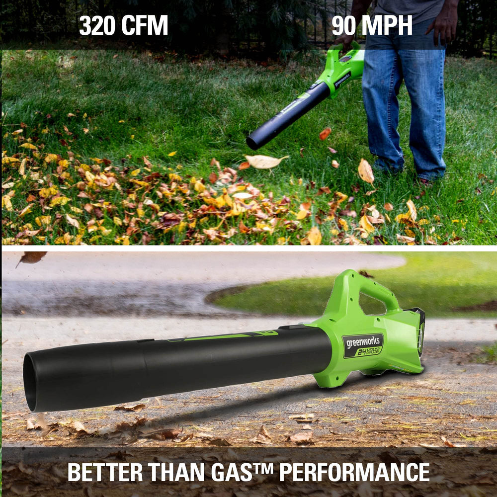 Greenworks trimmer in use at lawn edge demonstrating precise maneuverability benefit