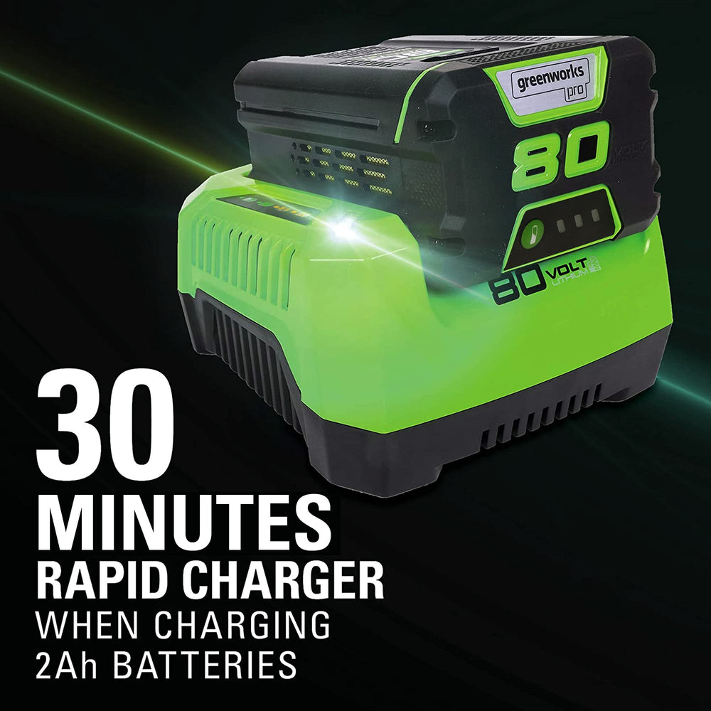 Greenworks variable-speed trigger and handle demonstrating precise control and comfort