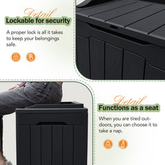 Greesum deck box in patio setting storing cushions for tidy outdoor space