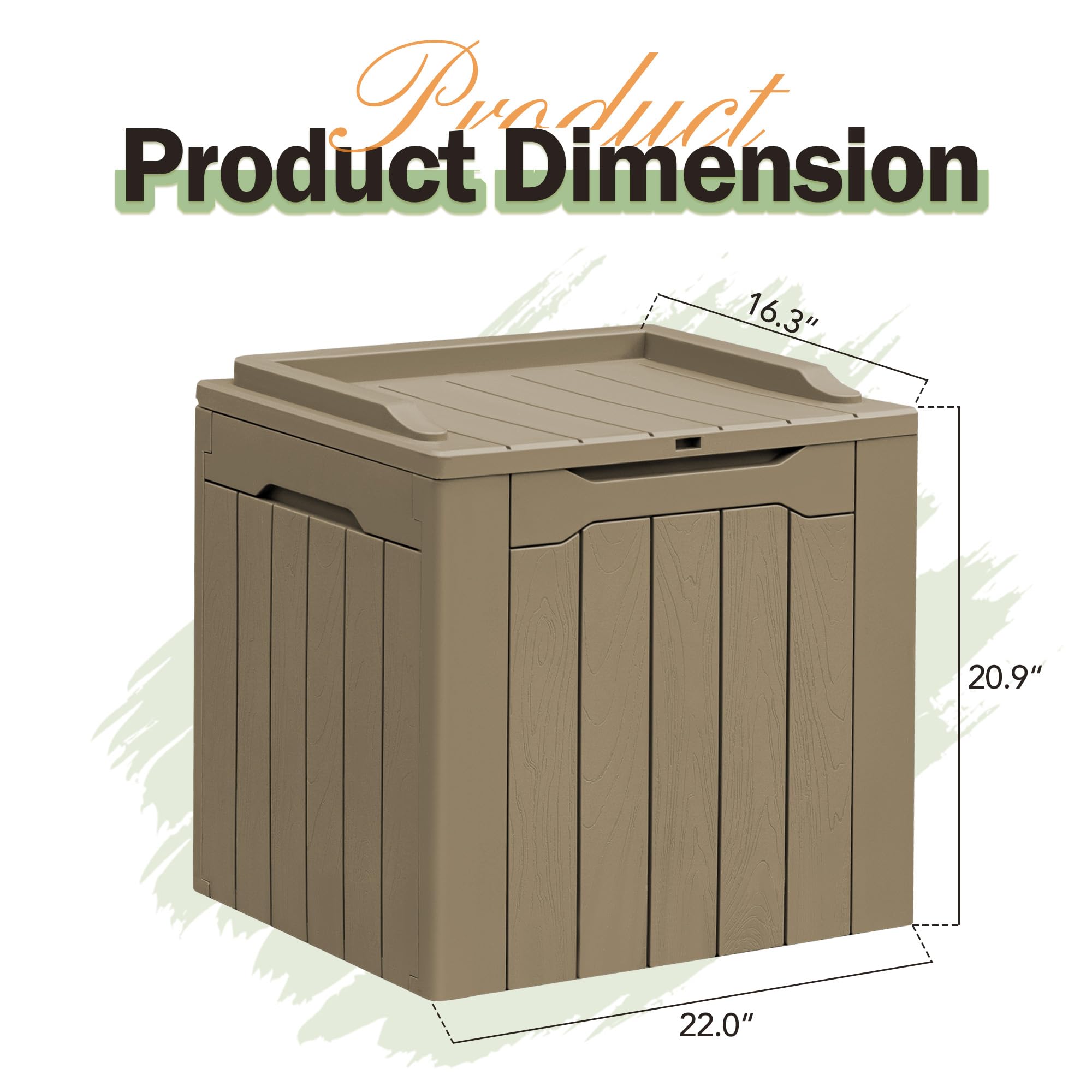 Greesum deck box beside footstool to show size and seating flexibility