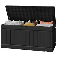 Greesum front view of storage box showing compact, secure design and weatherproof benefit