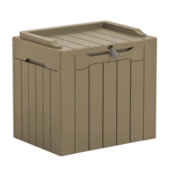 Greesum front view of light coffee storage box showing compact capacity