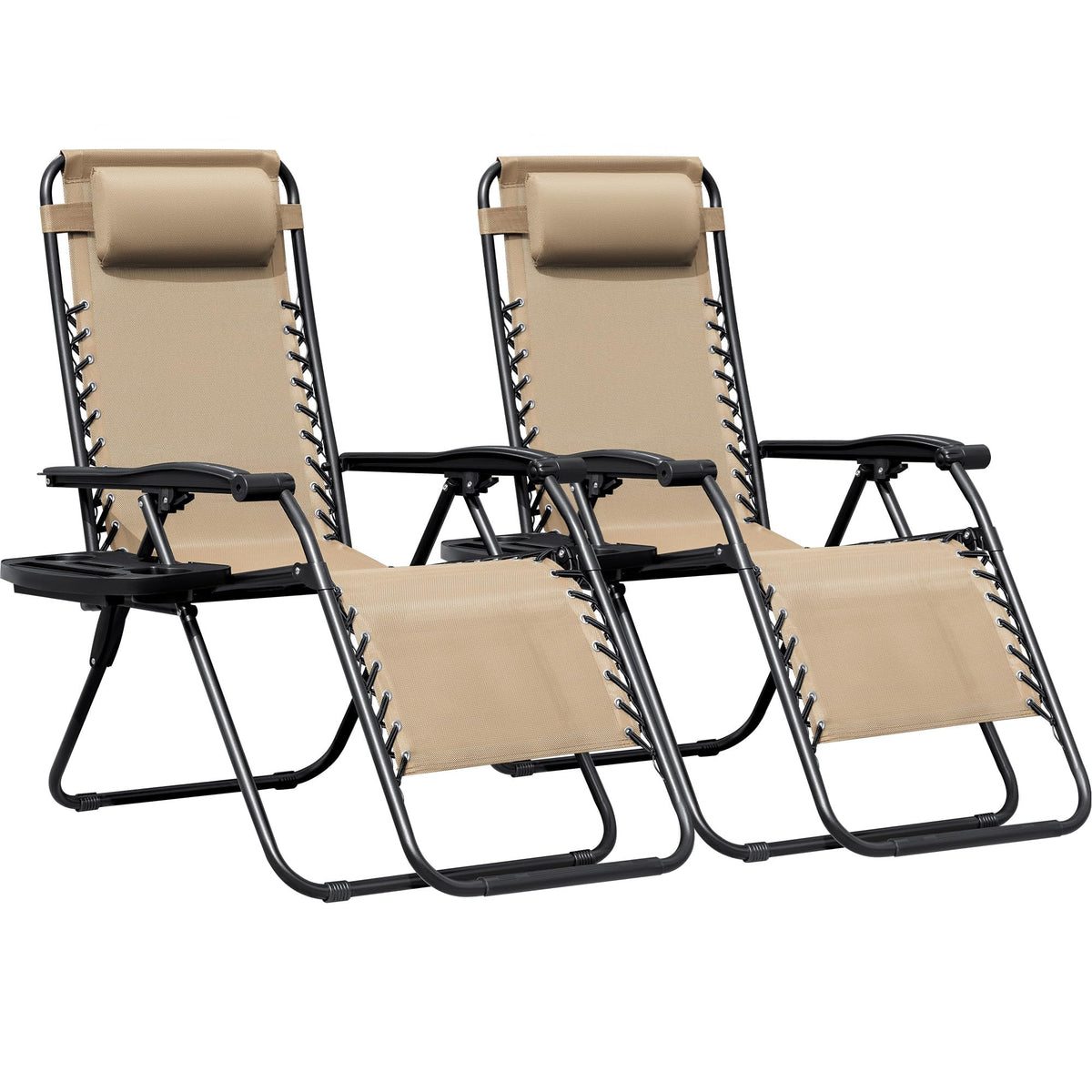 Greesum front view of two cream recliners showing ready-to-use setup and comfort