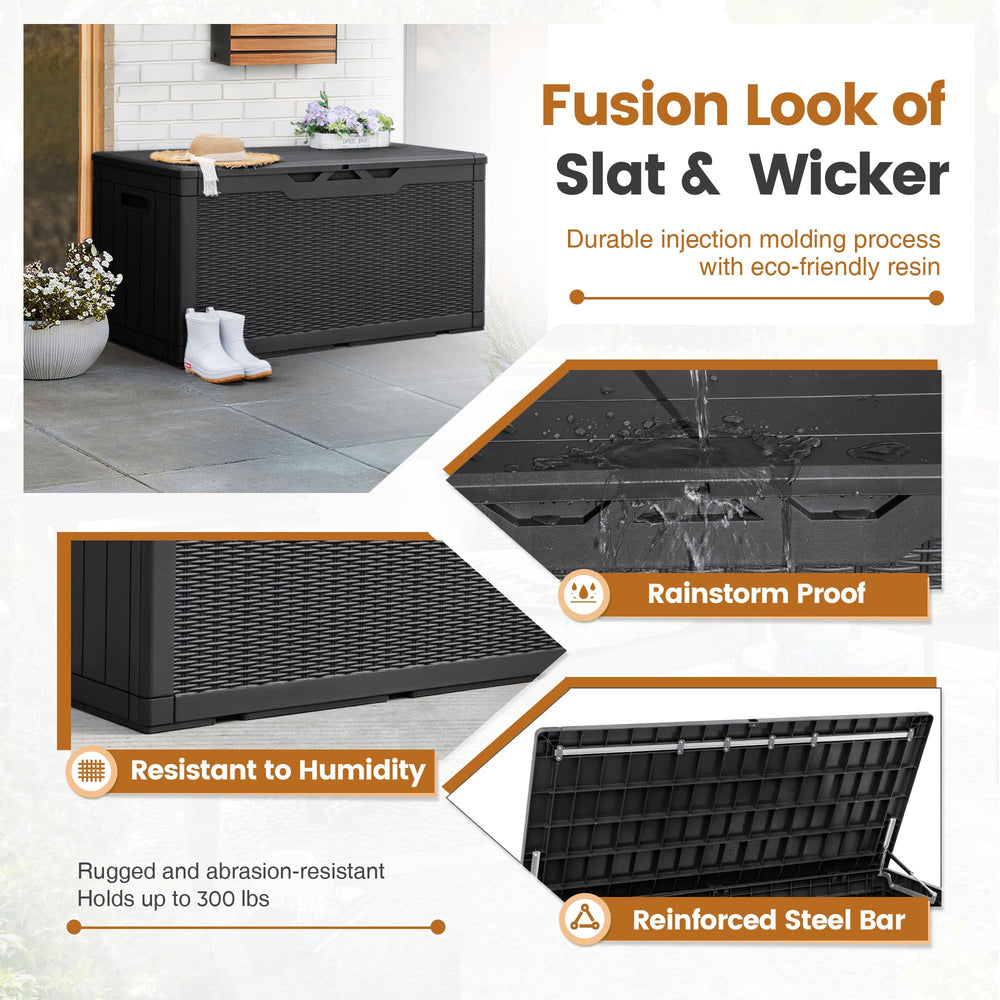 Greesum used as patio bench showing seating function and space-saving benefit