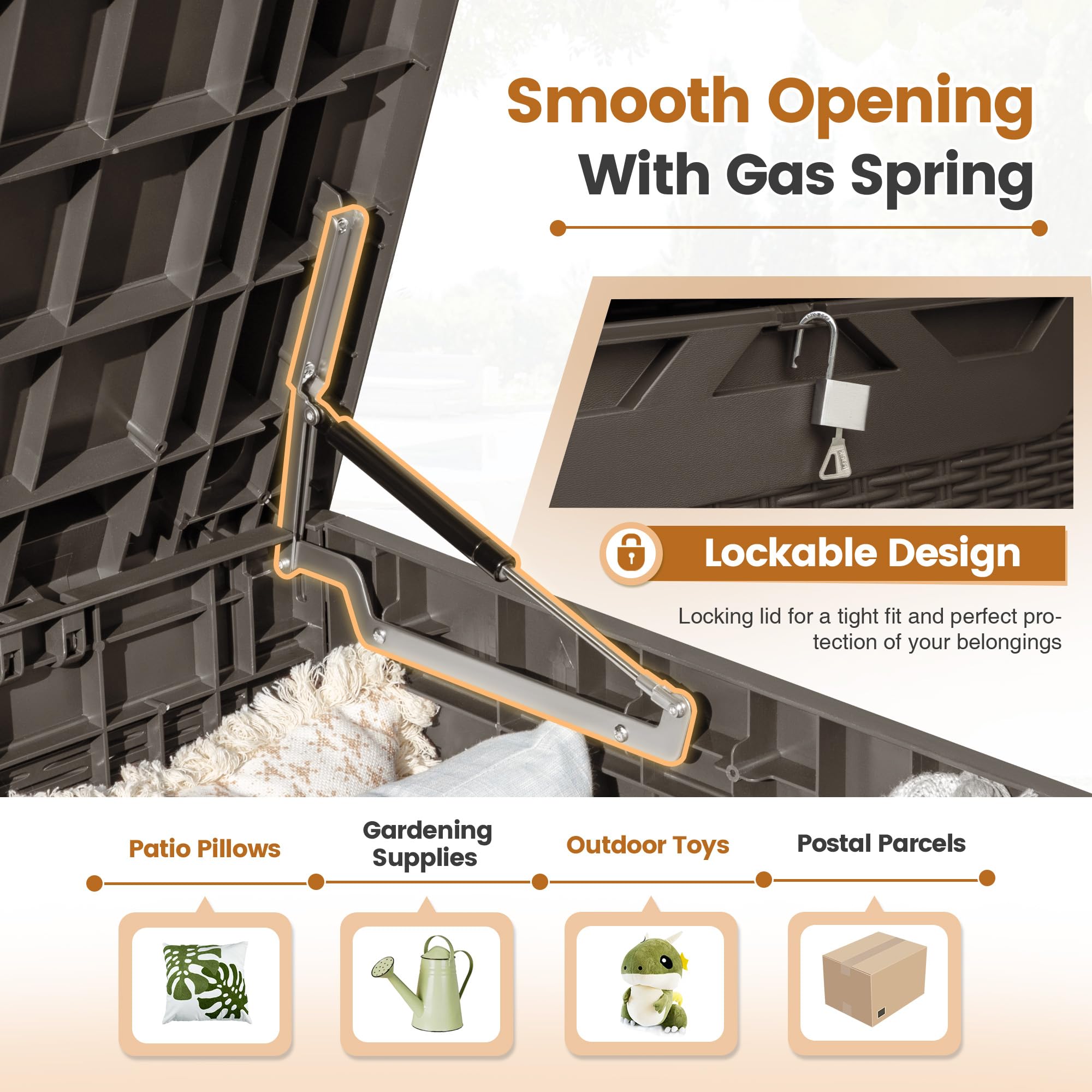 Greesum lid open revealing 100 gallon interior that organizes gear