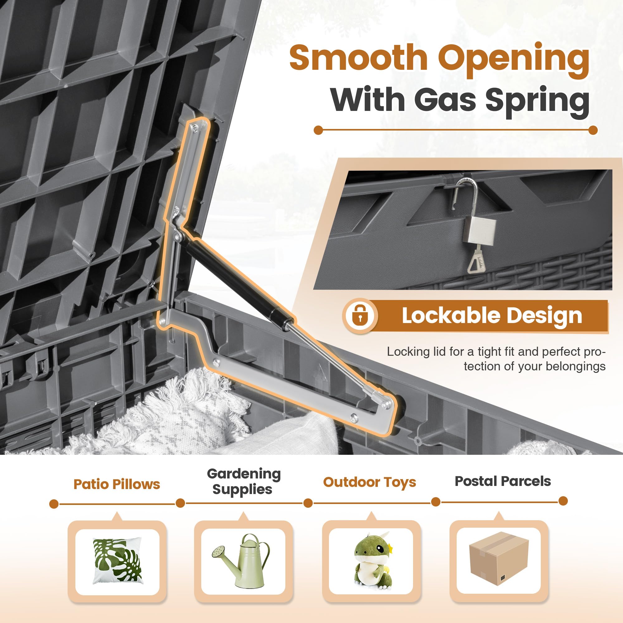 Greesum open lid interior view displaying capacity and organized storage benefit