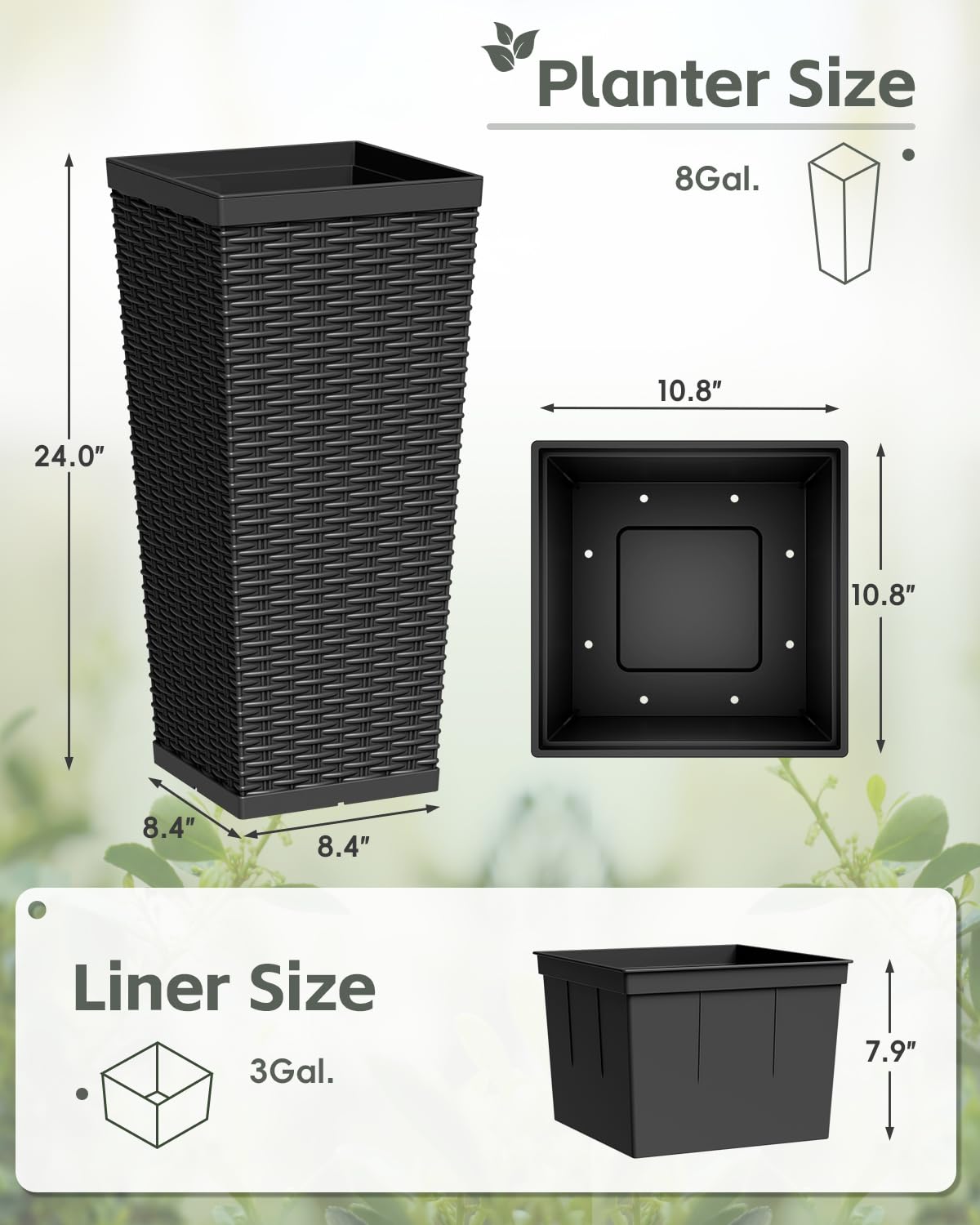 Greesum planter in balcony lifestyle scene enhancing outdoor decor