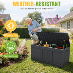 Greesum open storage box revealing 82-gallon interior capacity for organization