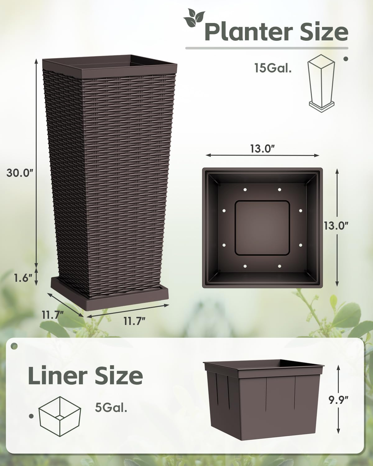 Greesum planter out of box showing ready-to-use convenience and no assembly