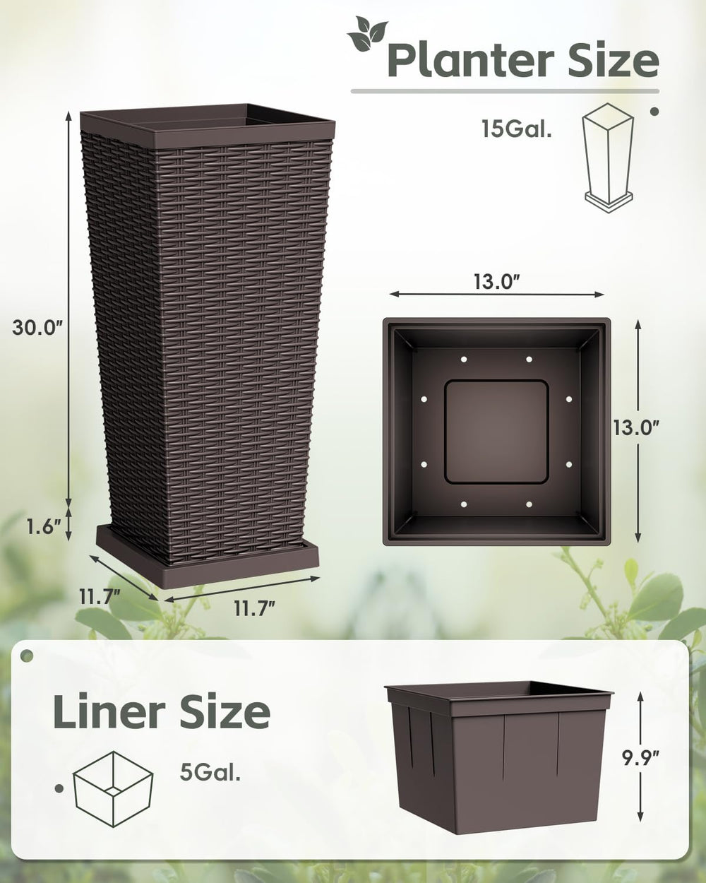 Greesum planter out of box showing ready-to-use convenience and no assembly