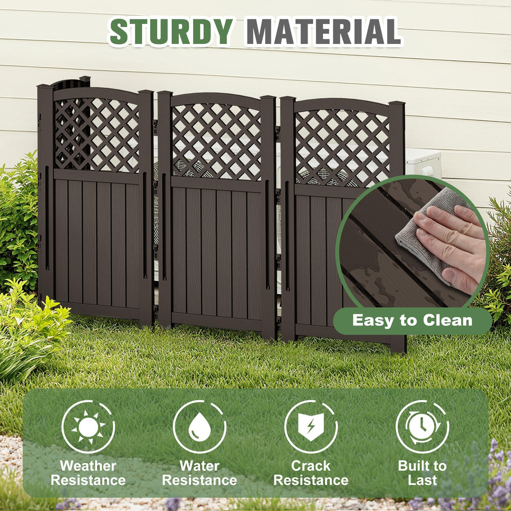 Greesum screen hiding an air conditioner and improving outdoor appearance