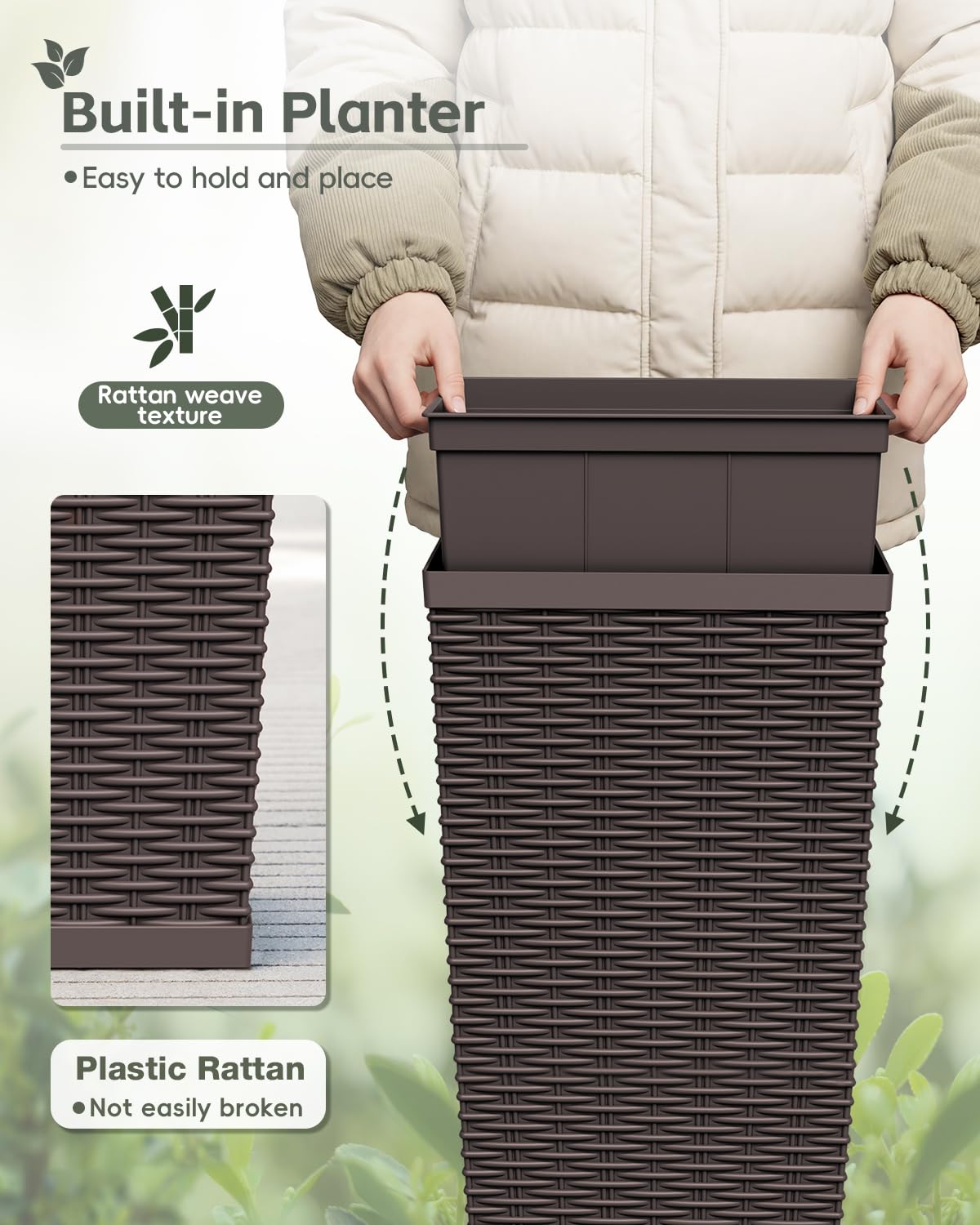 Greesum close-up rattan texture highlighting durable decorative finish
