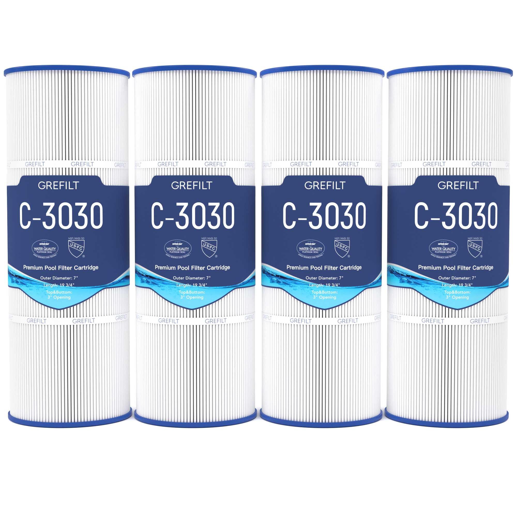 Grefilt front packaging showing four C3030 cartridges and product labeling for easy identification