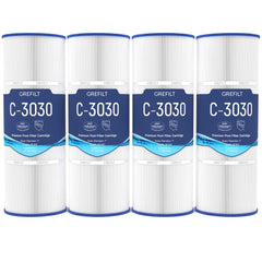 Grefilt front packaging showing four C3030 cartridges and product labeling for easy identification
