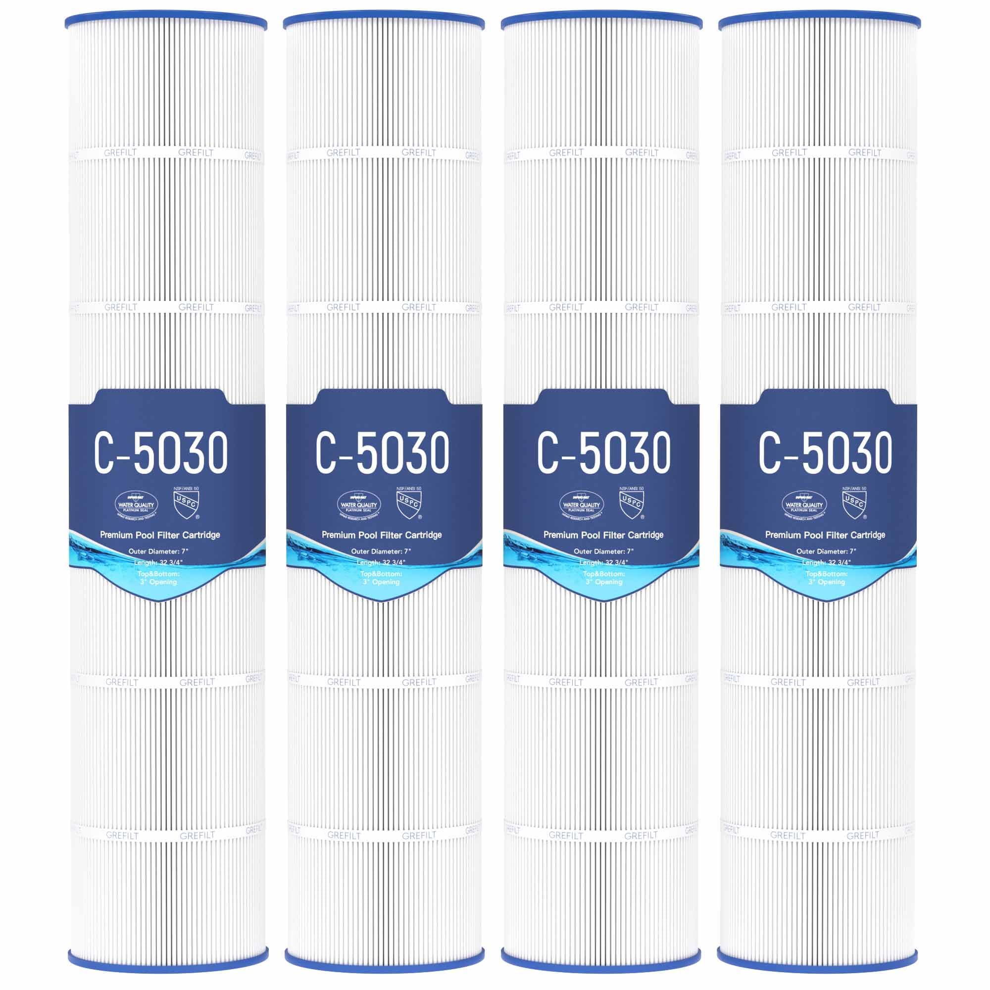 Grefilt cartridge front view showing four-pack and clear labeling for easy replacement