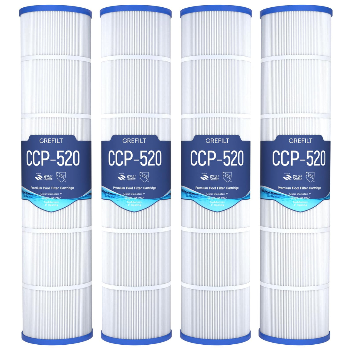 Grefilt front packaging of 4-pack CCP520 showing product and benefits