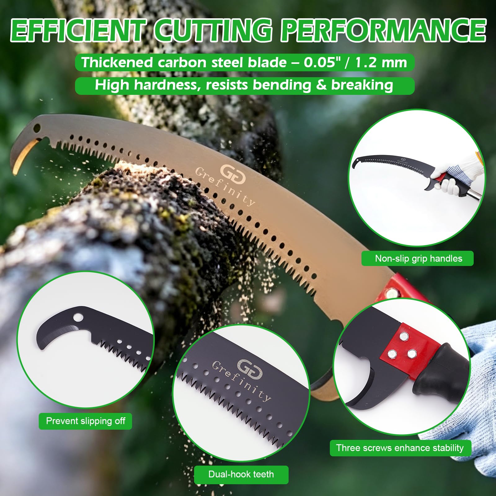 Grefinity detached handheld pruner for close-up shrub trimming