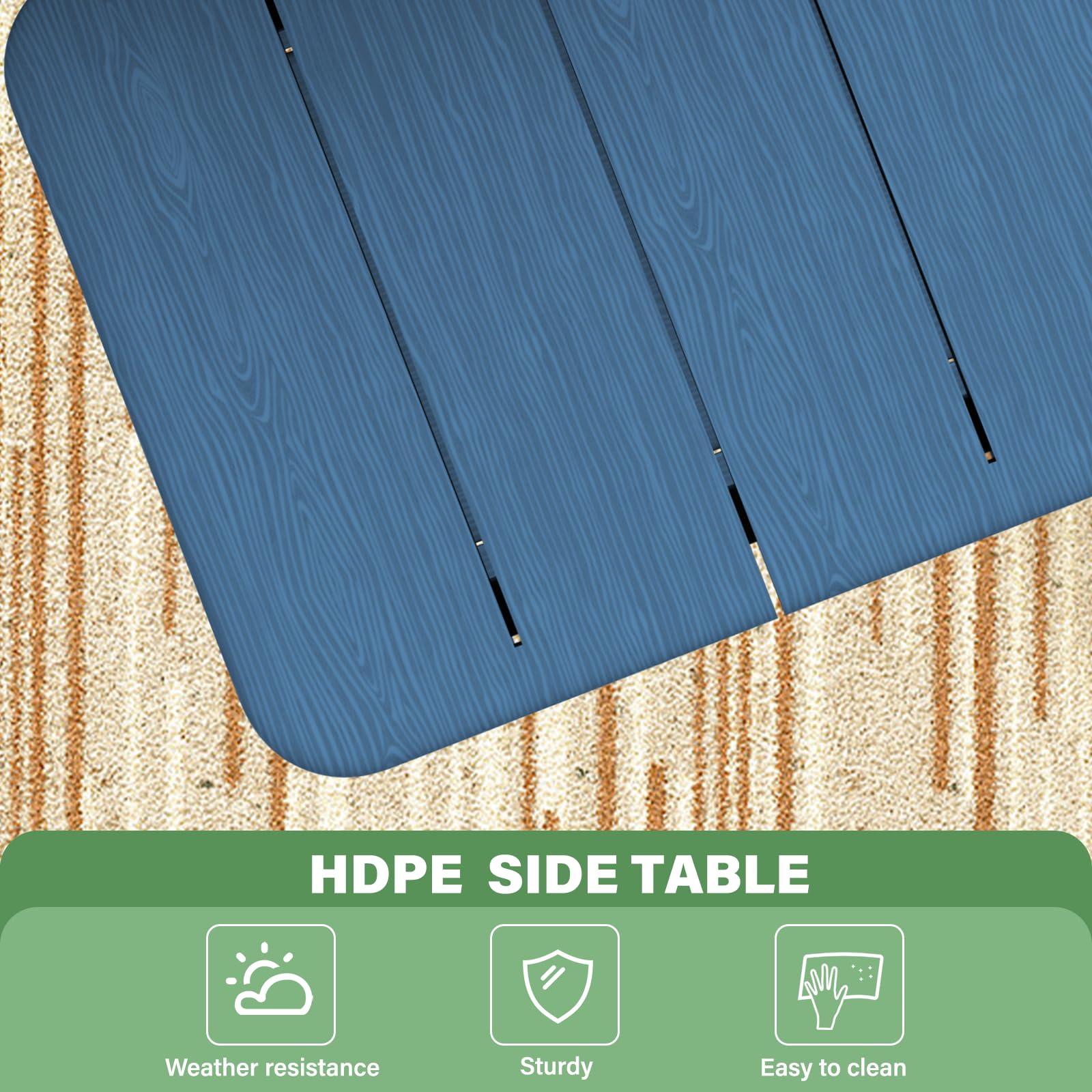 GREFORG close-up of tabletop texture highlighting weatherproof HDPE surface and easy cleaning