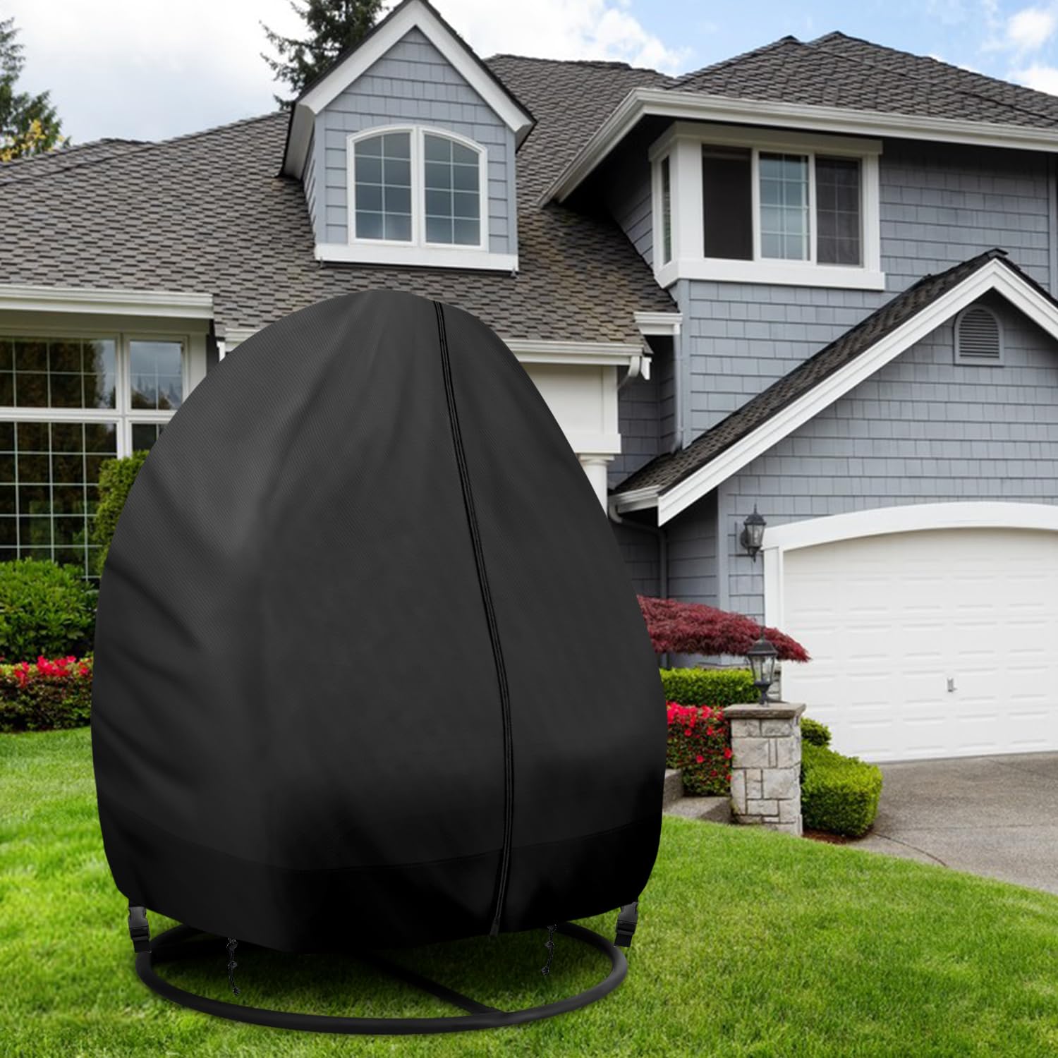 GREHABOR folded cover in storage bag for compact off-season storage