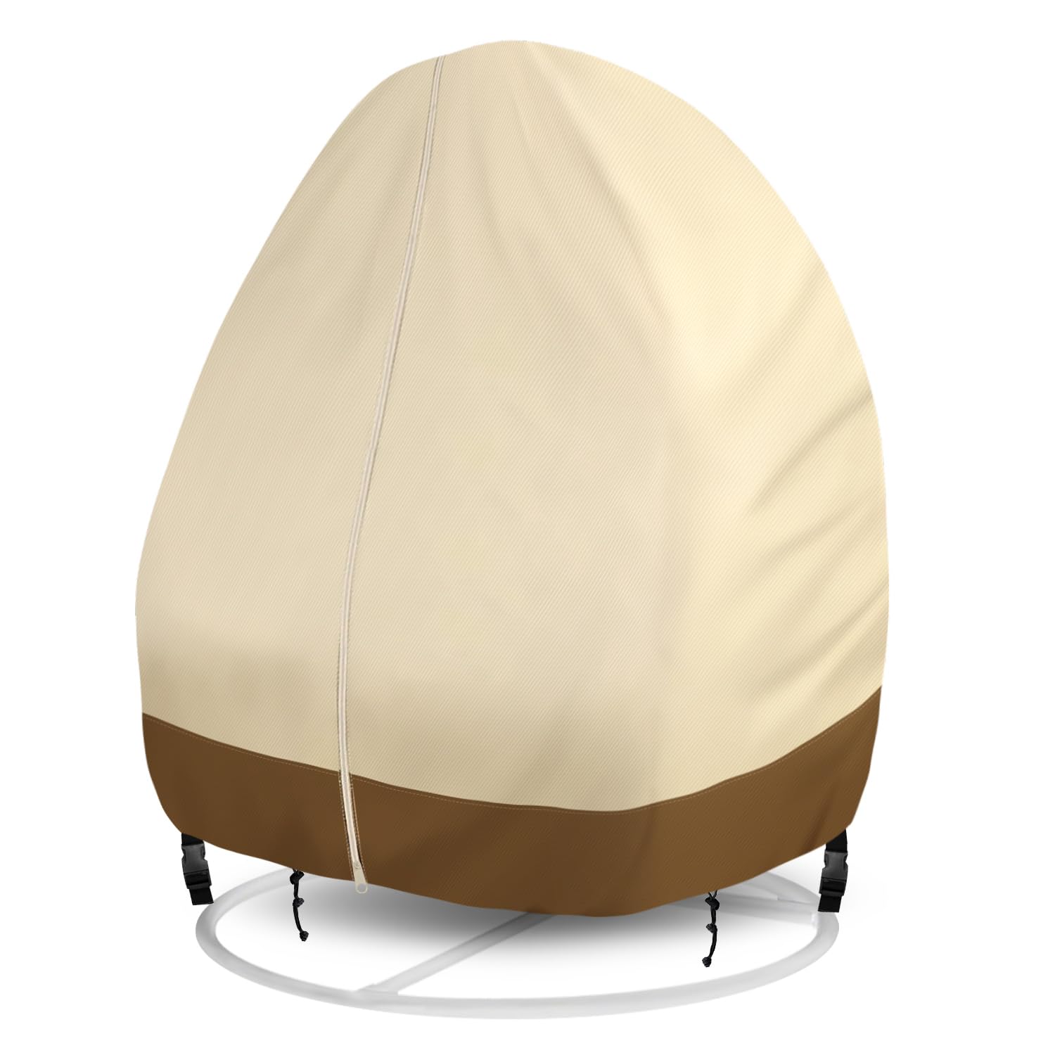GREHABOR front view of double egg chair cover protecting swing