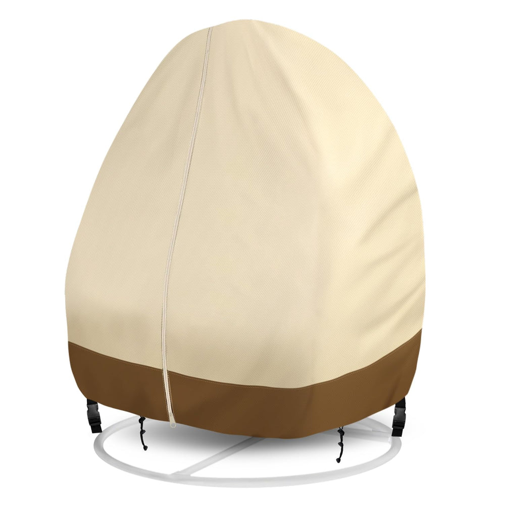 GREHABOR front view of double egg chair cover protecting swing