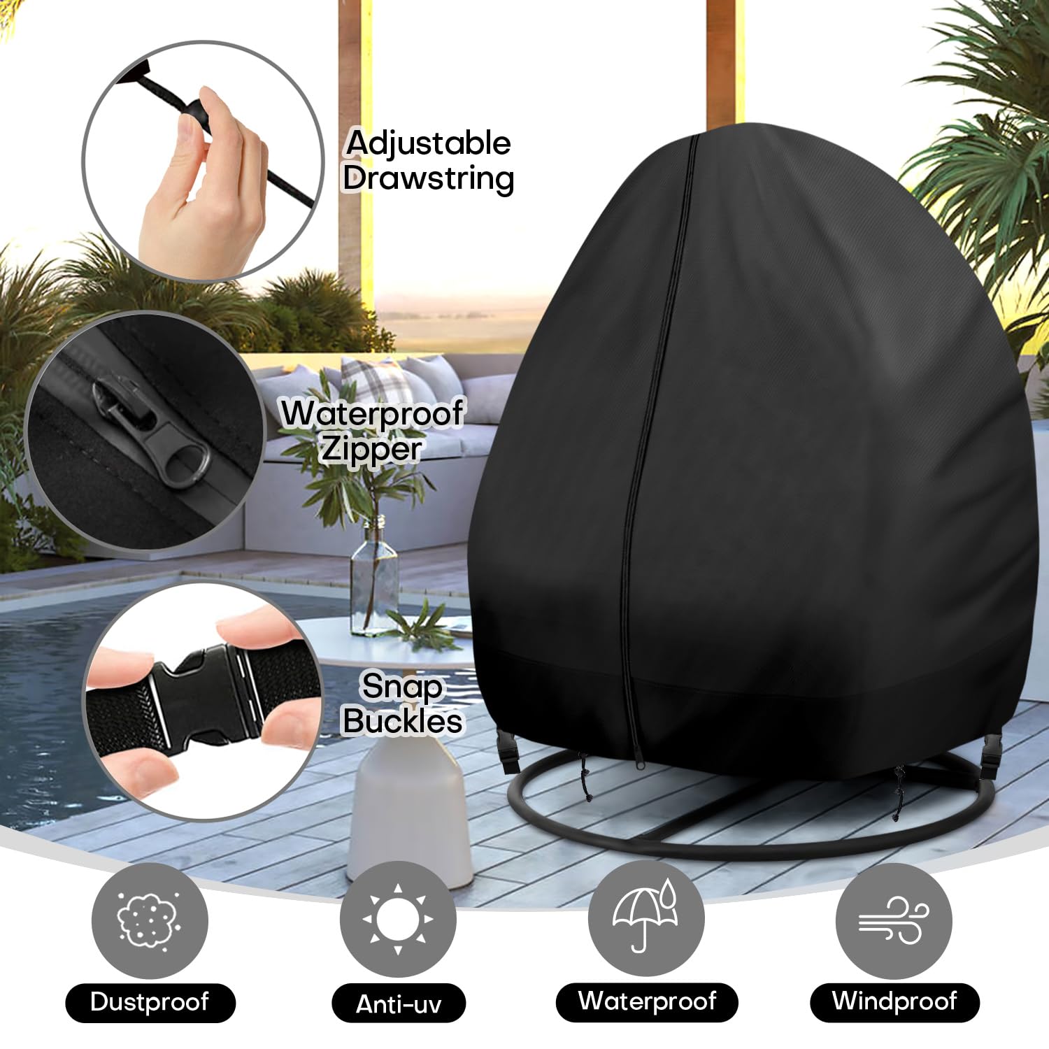 GREHABOR waterproof zipper detail for secure, weatherproof closure