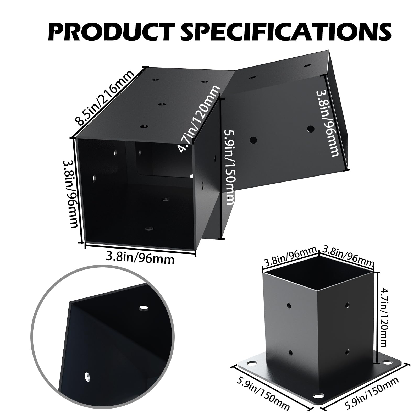 Grehitk bracket mounted on 4x4 lumber demonstrating secure post support