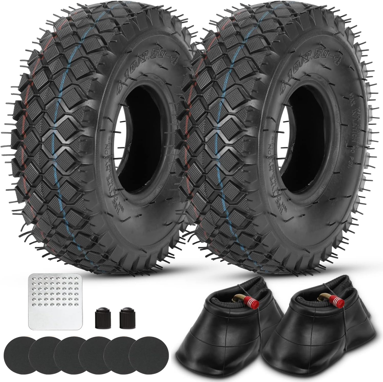 GREHUA front view of tire and tube showing complete replacement kit benefit