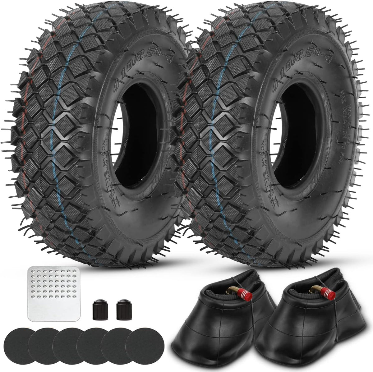 GREHUA front view of tire and tube showing complete replacement kit benefit