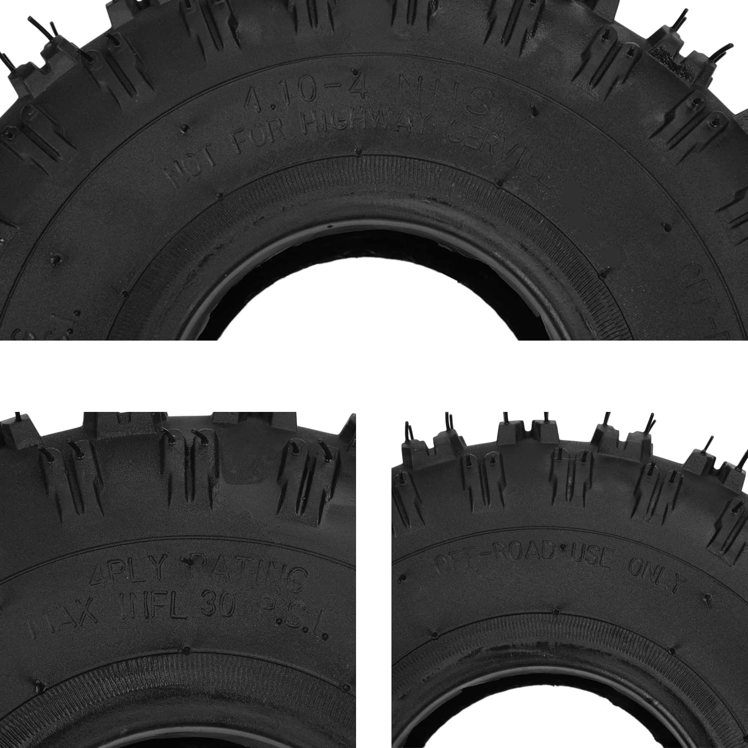 GREHUA tire beside ruler showing accurate 4 inch size verification