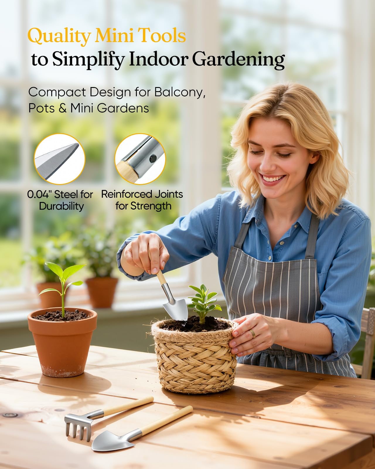 Grenebo watering can pouring into pot demonstrating gentle, controlled watering