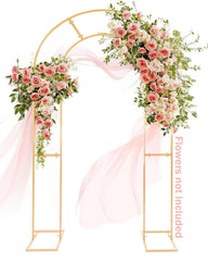 GRENTY front view of gold dual-arch backdrop showing elegant silhouette and instant focal impact