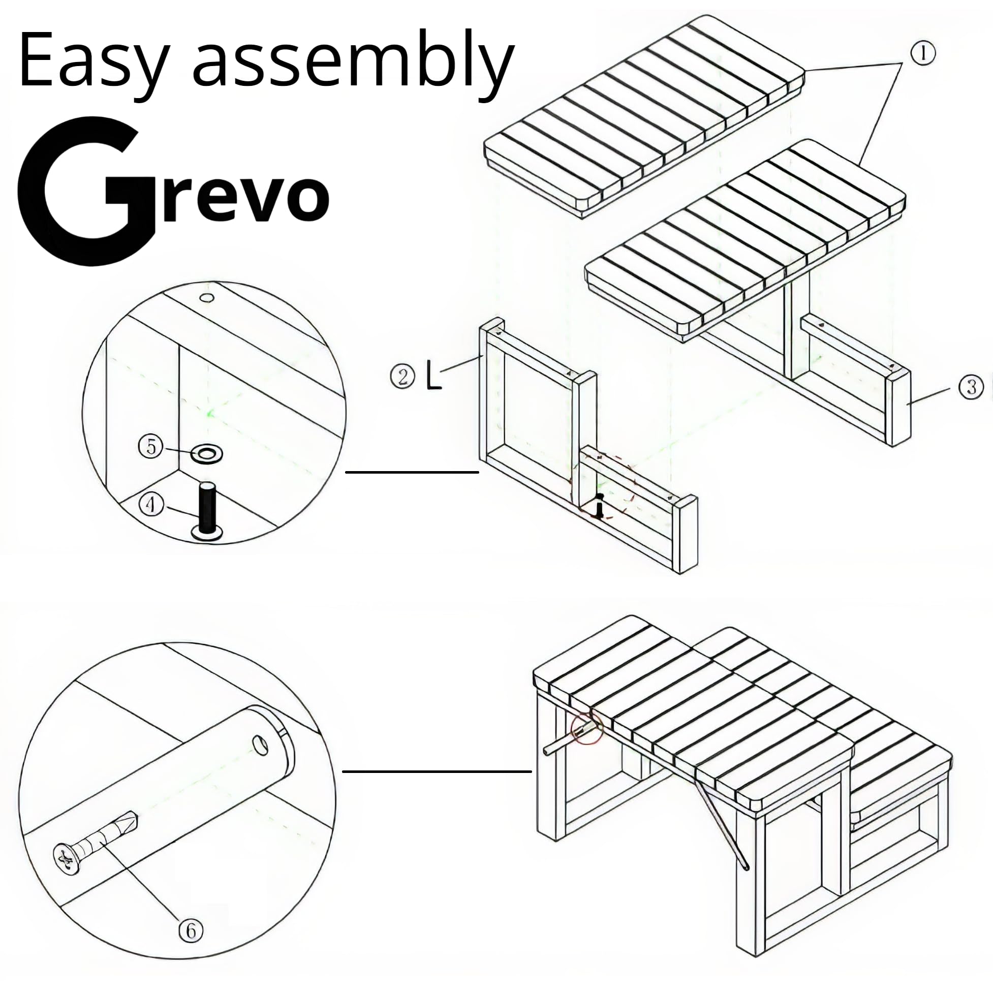 GREVO brown steps in garden blending with outdoor decor and weather resistance