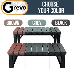 Grevo side profile highlighting sturdy base and low-profile design for stability